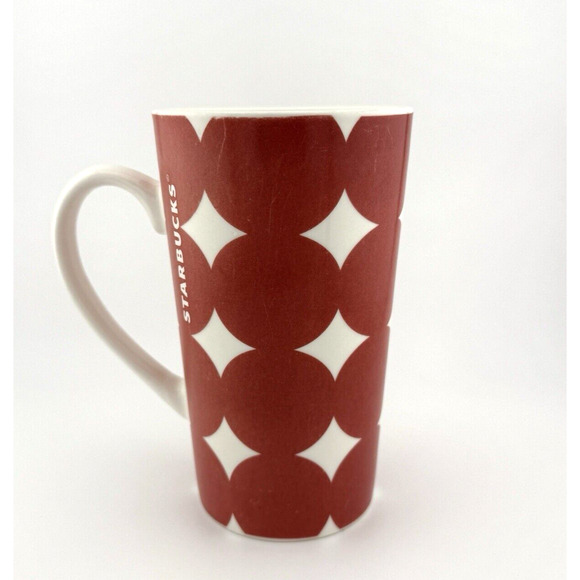 Starbucks 14 oz Coffee Cup Travel Mug No Lid Red large Polka Dots 2018 FADED - Picture 6 of 11